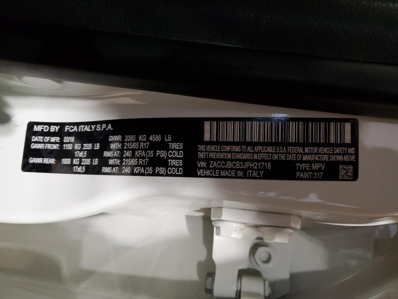 ZACCJBCB3JPH21718 2018 Jeep Renegade Trailhawk