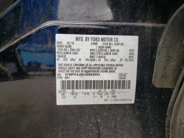 2018 Ford Edge Sel VIN: 2FMPK4J85JBB88983 Lot: 59463064