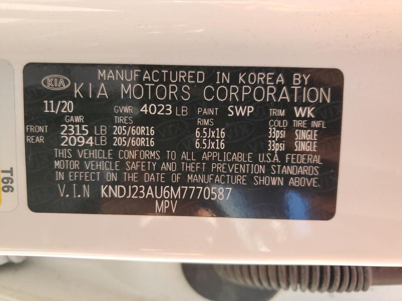 KNDJ23AU6M7770587 2021 Kia Soul Lx