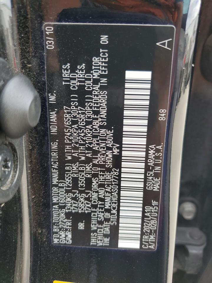 5TDJK3EH0AS017782 2010 Toyota Highlander Se