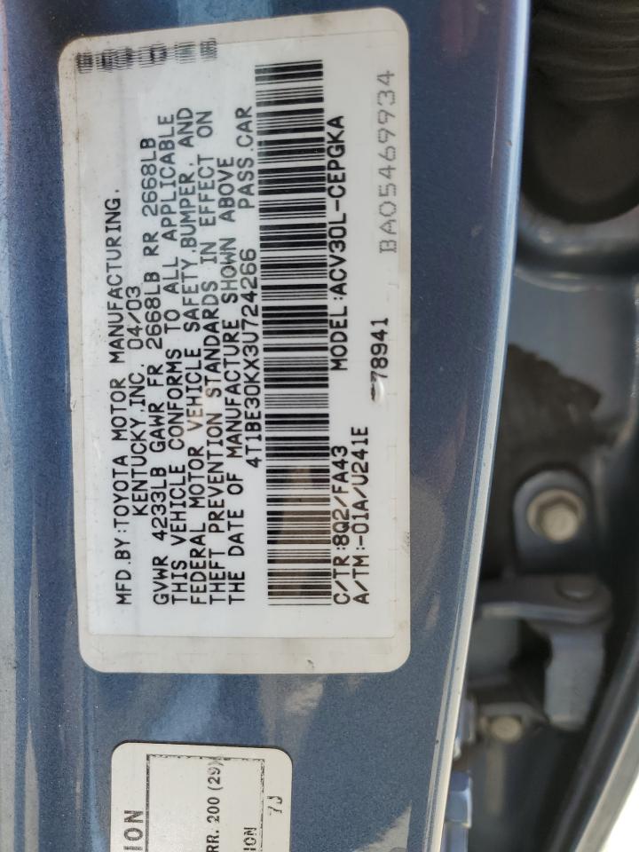 4T1BE30KX3U724266 2003 Toyota Camry Le