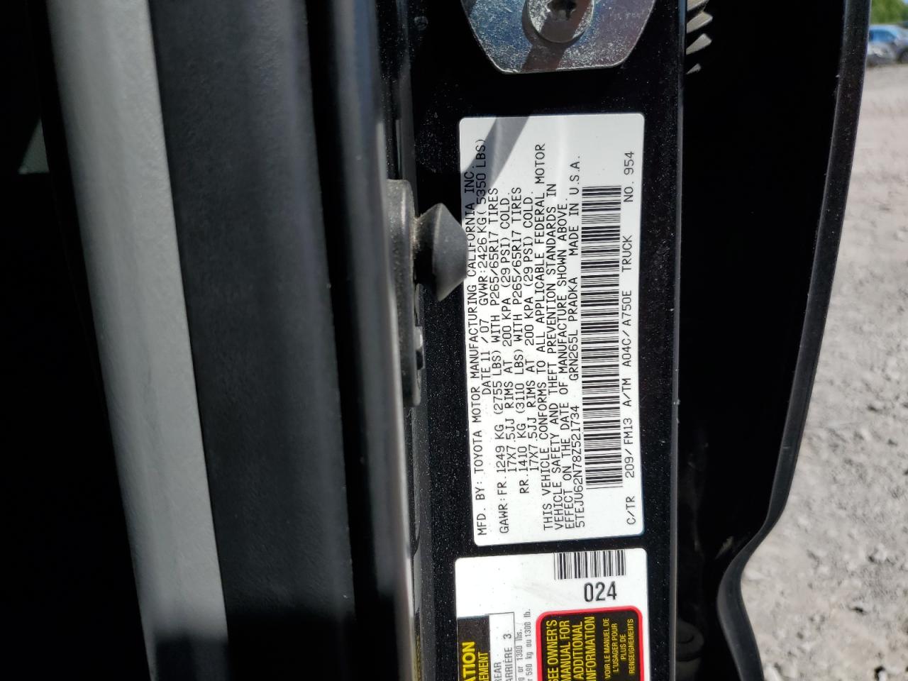 5TEJU62N78Z521734 2008 Toyota Tacoma Double Cab Prerunner