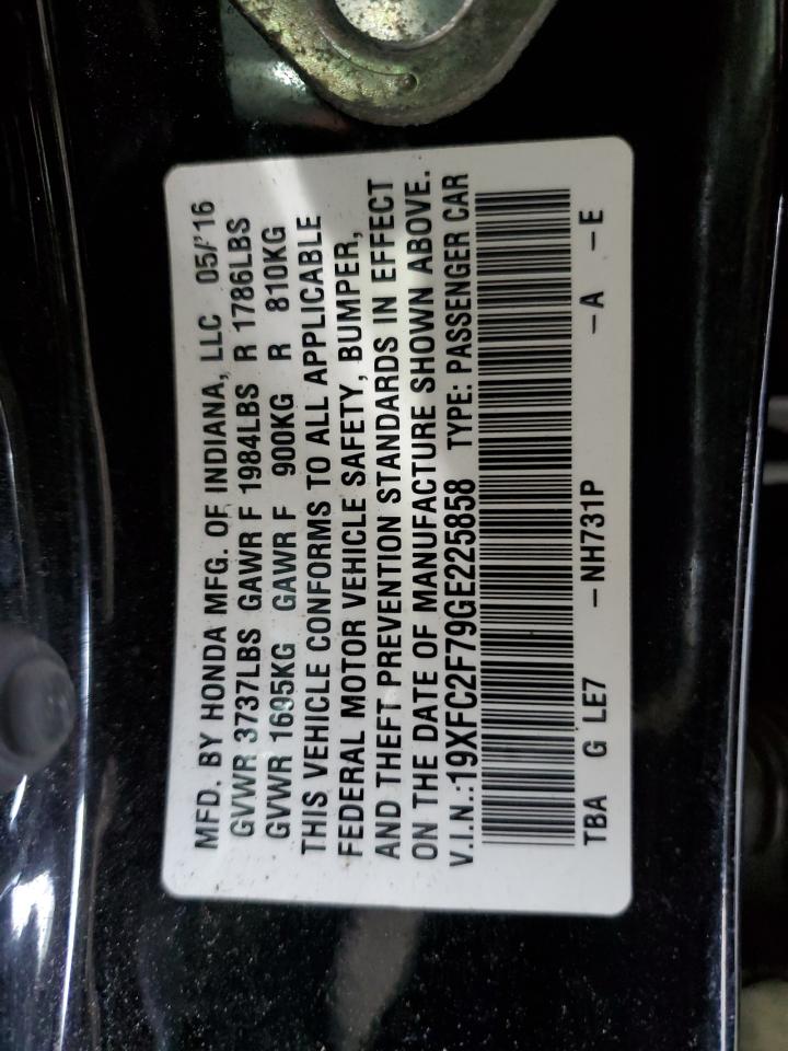 19XFC2F79GE225858 2016 Honda Civic Ex 19XFC2F79GE225858 2016 Honda Civic Ex