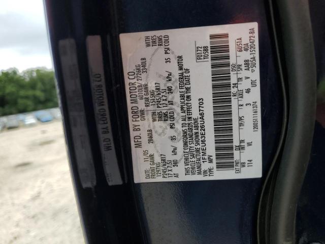 2006 Ford Explorer Xlt VIN: 1FMEU63E26UA67703 Lot: 58028134