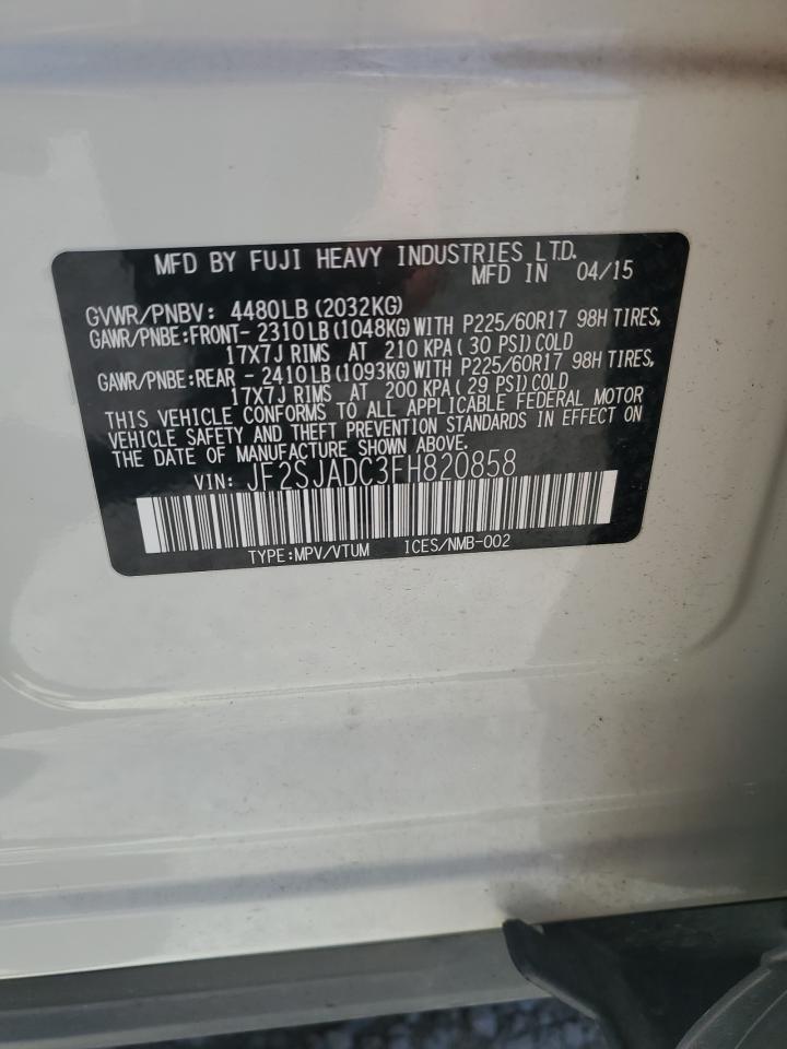 JF2SJADC3FH820858 2015 Subaru Forester 2.5I Premium