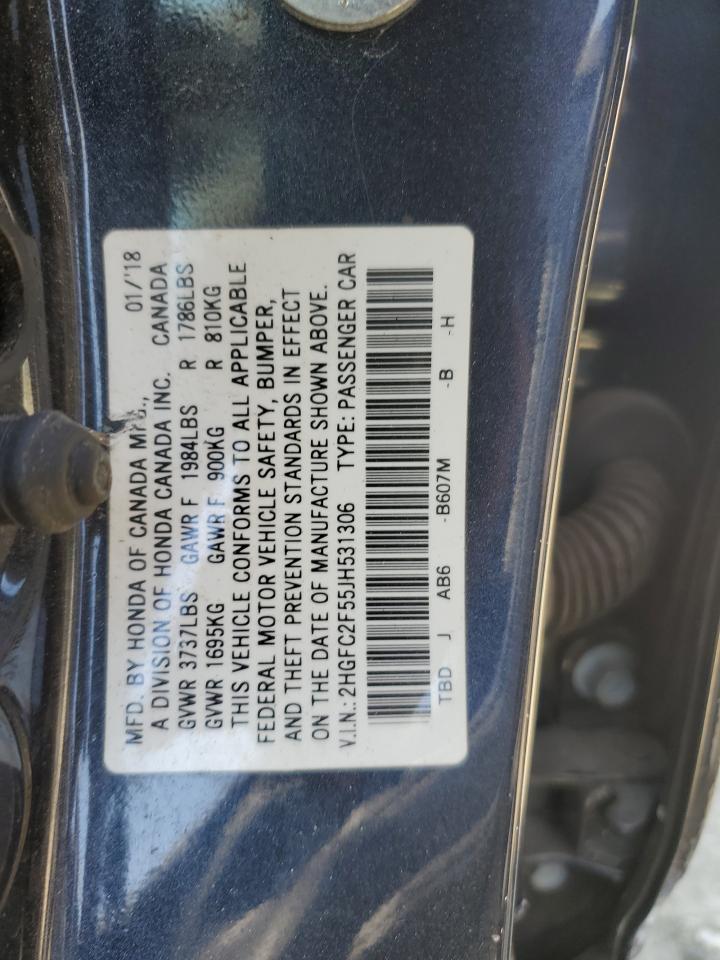 2018 Honda Civic Lx vin: 2HGFC2F55JH531306