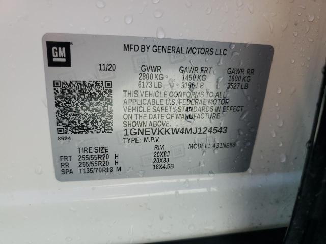 2021 Chevrolet Traverse Premier VIN: 1GNEVKKW4MJ124543 Lot: 58753564