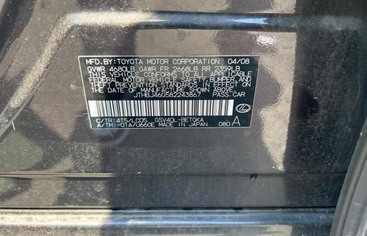 JTHBJ46G582243867 2008 Lexus Es 350