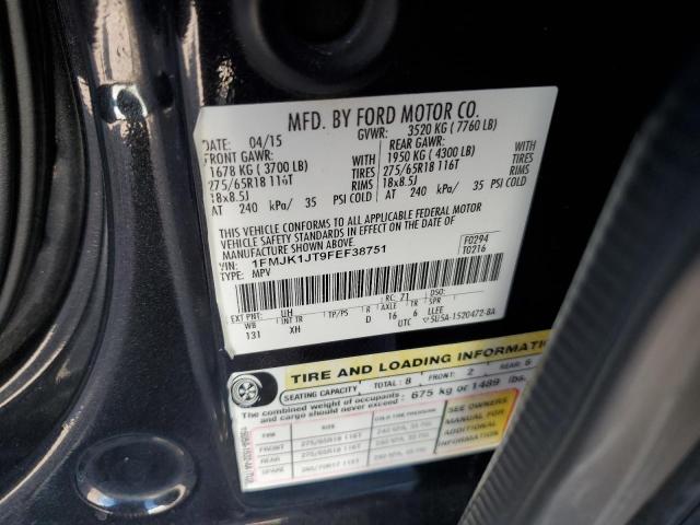 2015 Ford Expedition El Xlt VIN: 1FMJK1JT9FEF38751 Lot: 56715274