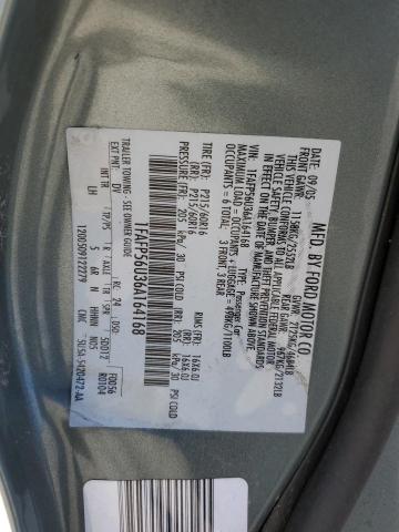 2006 Ford Taurus Sel VIN: 1FAFP56U36A164168 Lot: 60568984