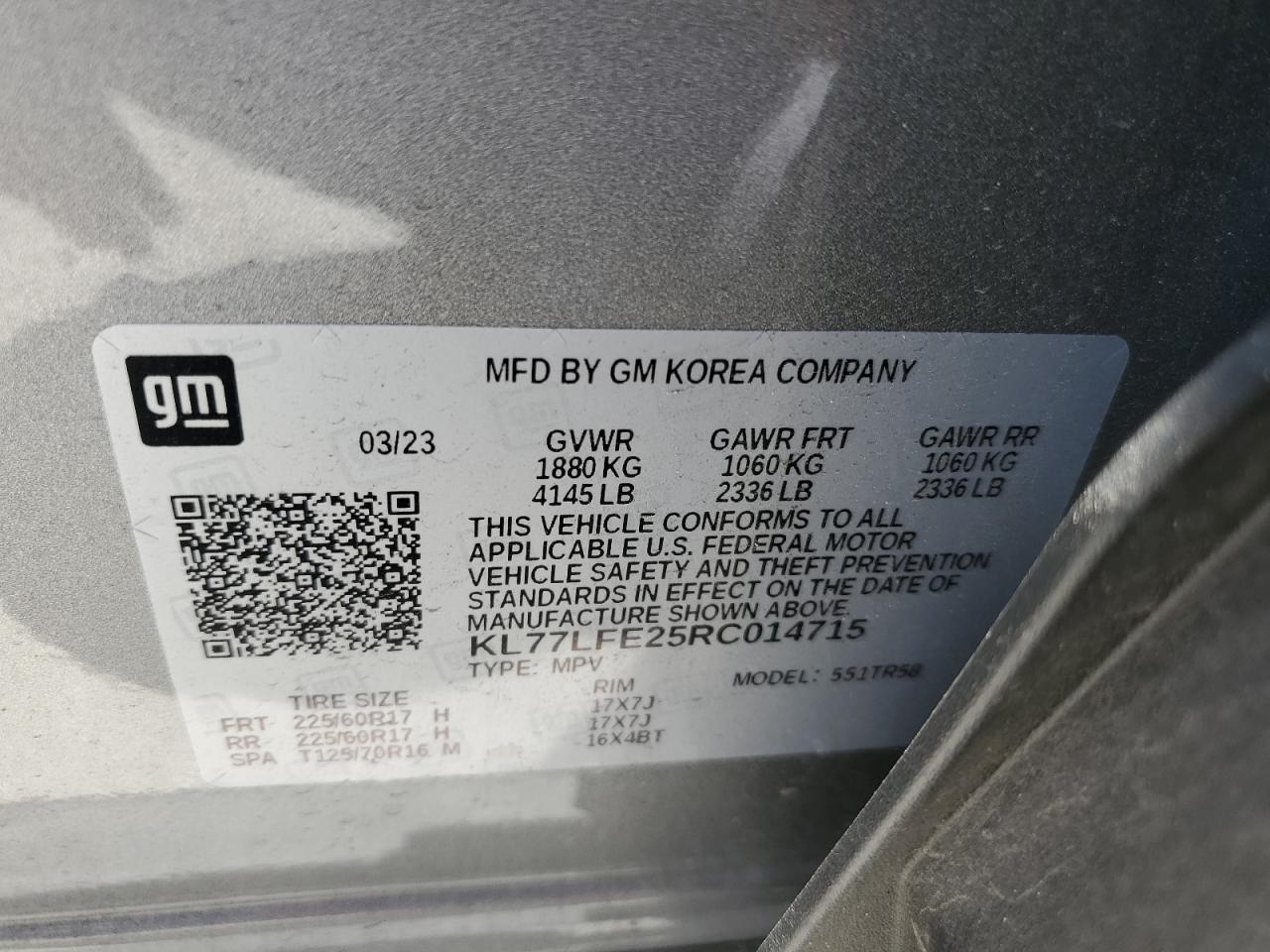 KL77LFE25RC014715 2024 Chevrolet Trax Ls