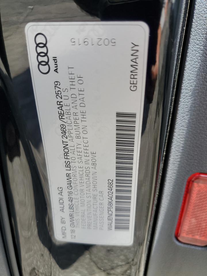 WAUENCF58KA024682 2019 Audi A5 Premium Plus S-Line