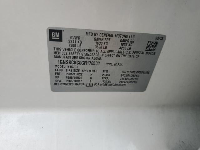 2016 CHEVROLET TAHOE K150 - 1GNSKCKC0GR170500