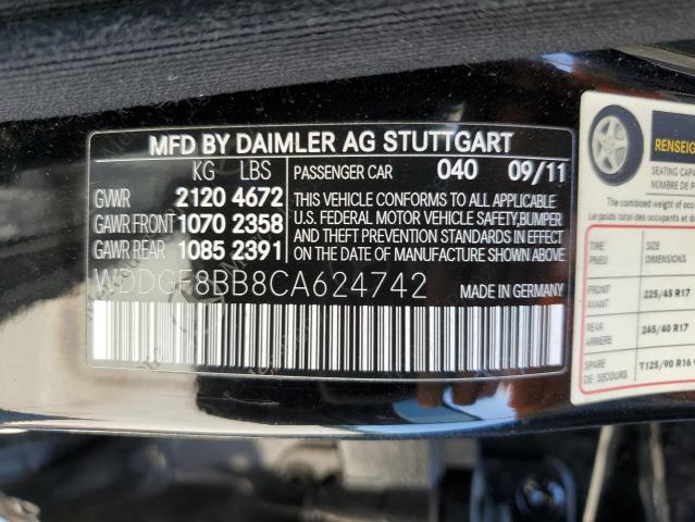 2012 Mercedes-Benz C 300 4Matic VIN: WDDGF8BB8CA624742 Lot: 58502764