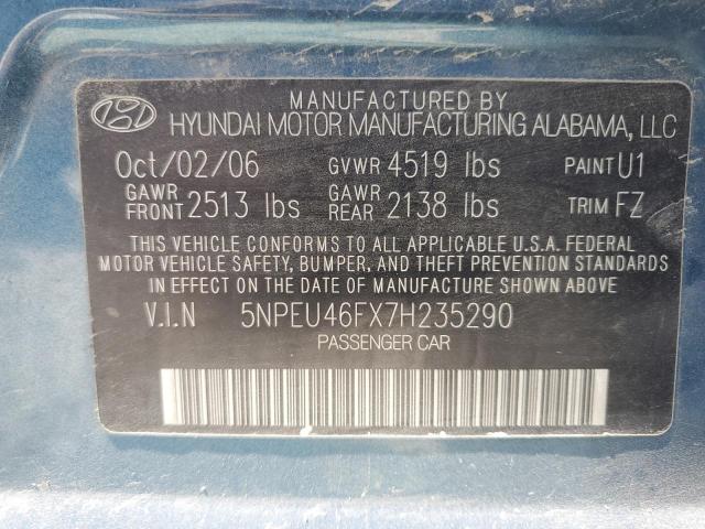 2007 Hyundai Sonata Se VIN: 5NPEU46FX7H235290 Lot: 60477194