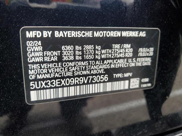 2024 BMW X6 xDrive40I VIN: 5UX33EX09R9V73056 Lot: 57639534