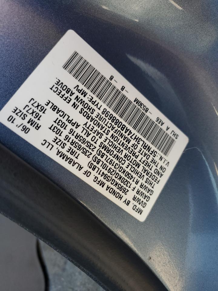 5FNRL3H74AB088698 2010 Honda Odyssey Exl