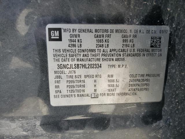 2017 Chevrolet Trax 1Lt VIN: 3GNCJLSB7HL202334 Lot: 59120504