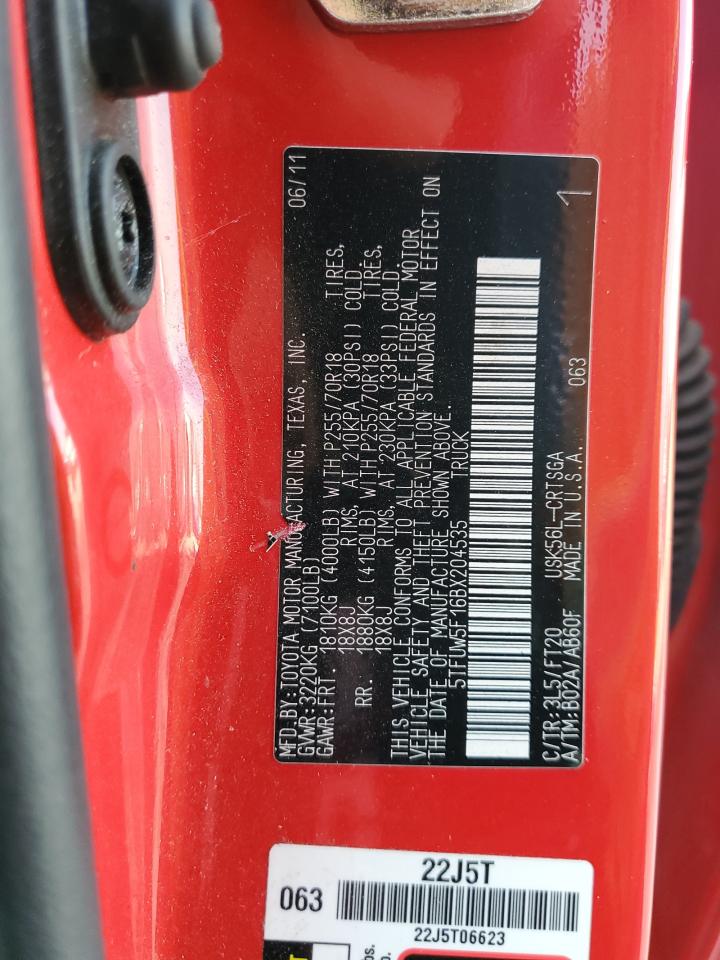 5TFUW5F16BX204535 2011 Toyota Tundra Double Cab Sr5