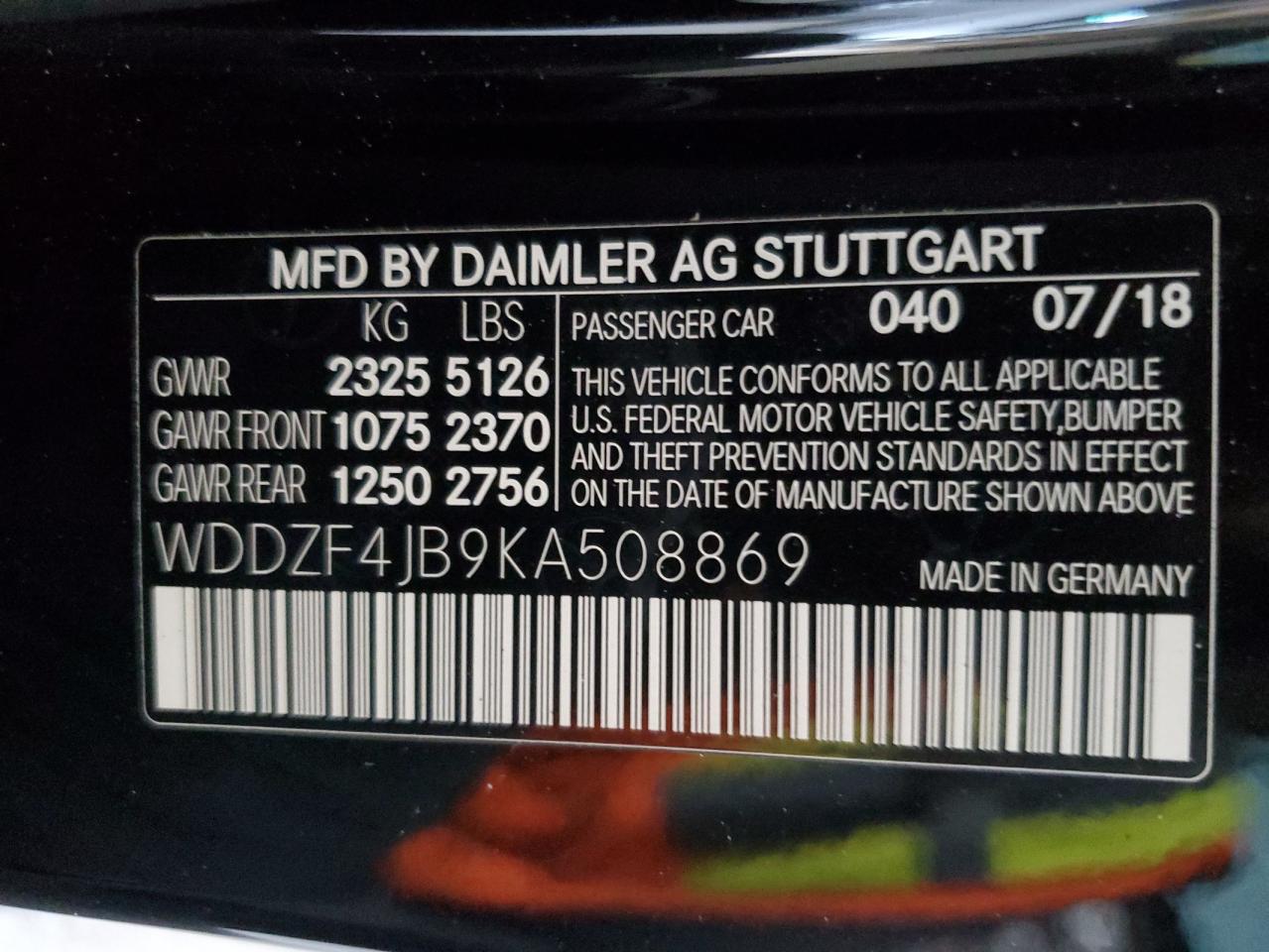 WDDZF4JB9KA508869 2019 Mercedes-Benz E 300