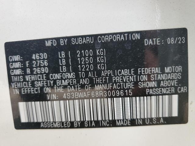 2024 Subaru Legacy Premium VIN: 4S3BWAF68R3009615 Lot: 59468464