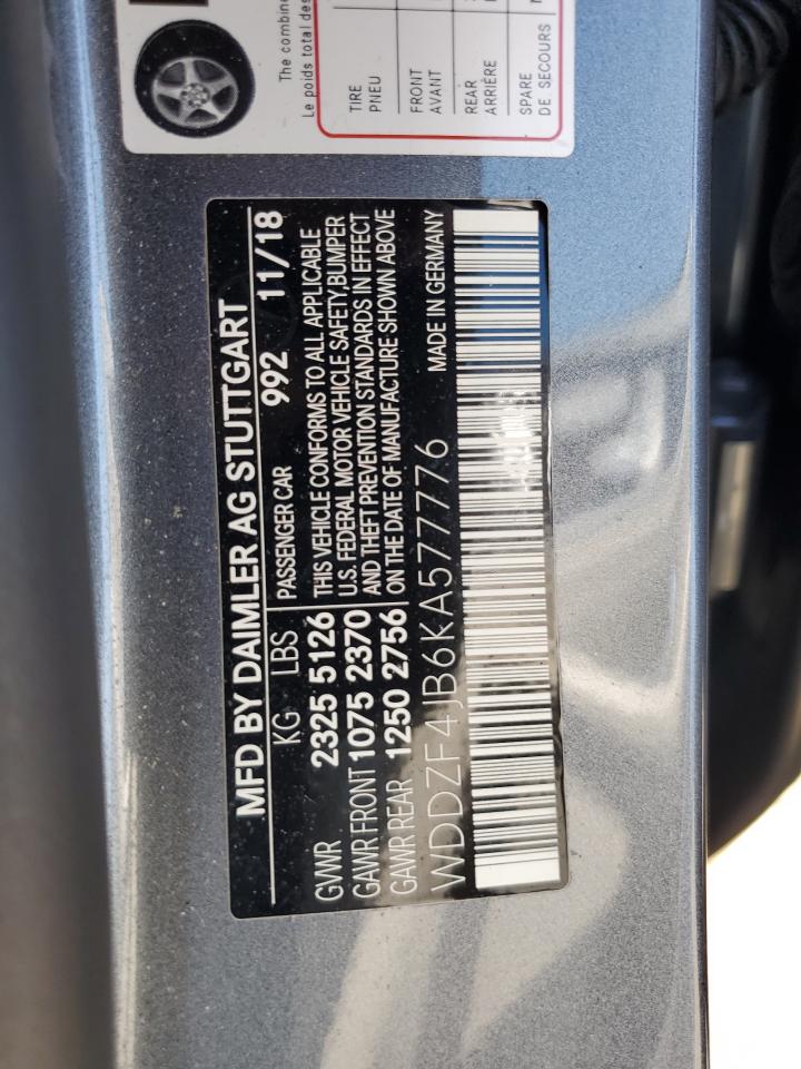 WDDZF4JB6KA577776 2019 Mercedes-Benz E 300