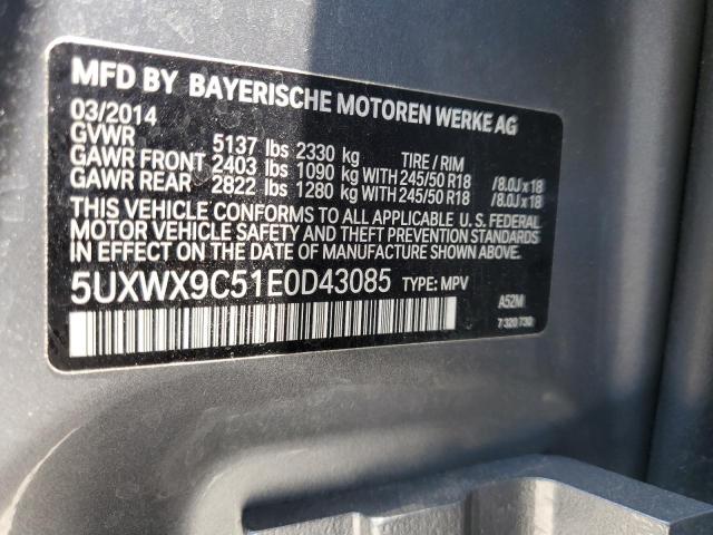 2014 BMW X3 xDrive28I VIN: 5UXWX9C51E0D43085 Lot: 58098074