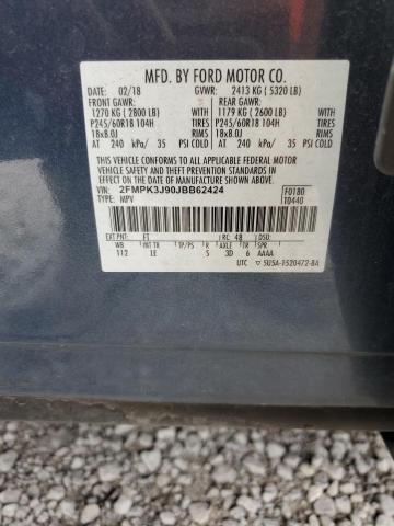 2018 Ford Edge Sel VIN: 2FMPK3J90JBB62424 Lot: 57360104