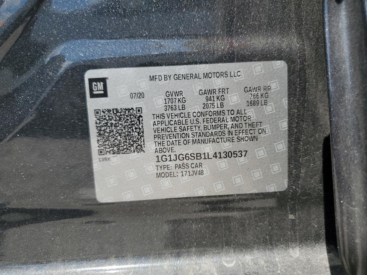 1G1JG6SB1L4130537 2020 Chevrolet Sonic