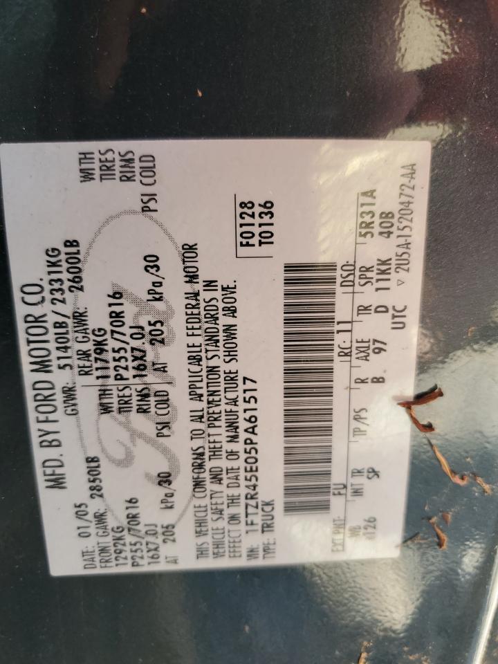 1FTZR45E05PA61517 2005 Ford Ranger Super Cab