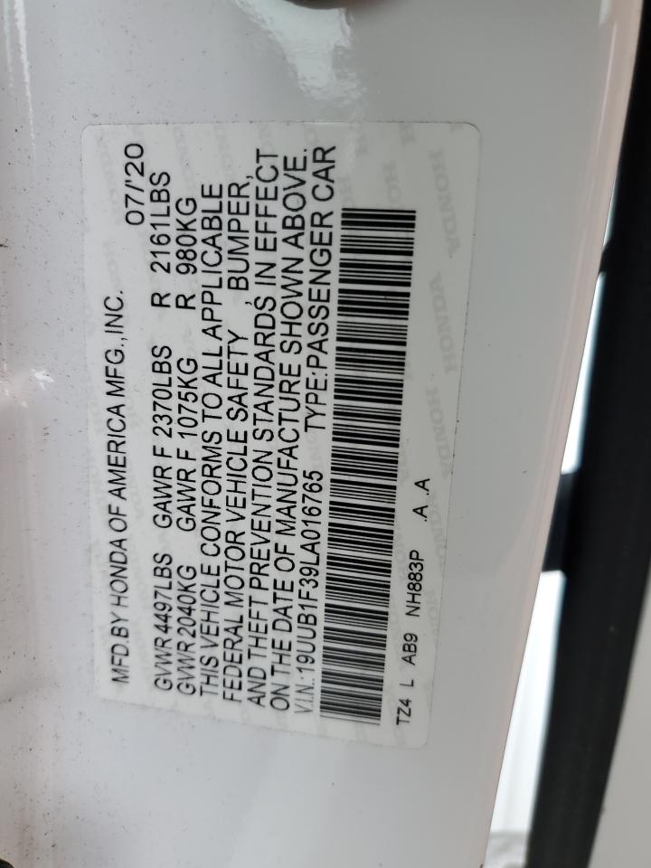 19UUB1F39LA016765 2020 Acura Tlx