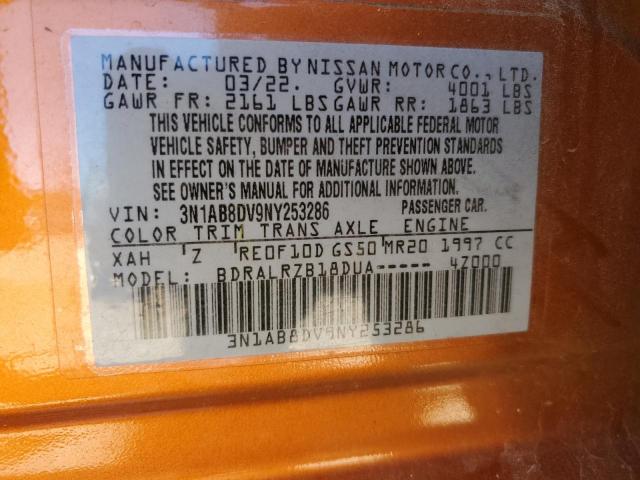 2022 Nissan Sentra Sr VIN: 3N1AB8DV9NY253286 Lot: 57855544