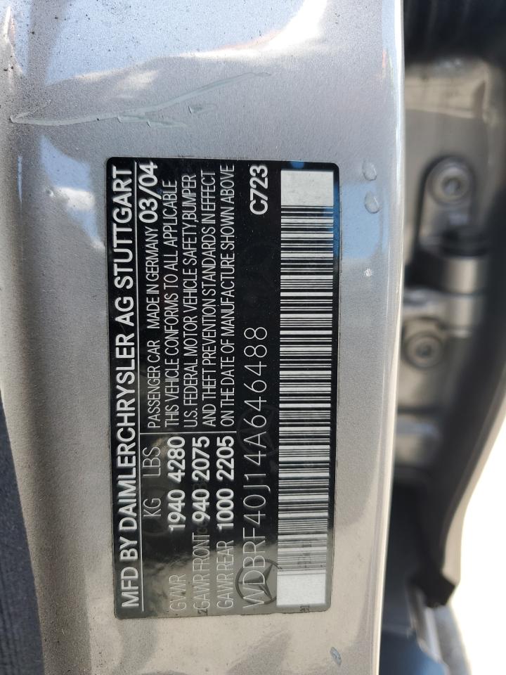 WDBRF40J14A646488 2004 Mercedes-Benz C 230K Sport Sedan