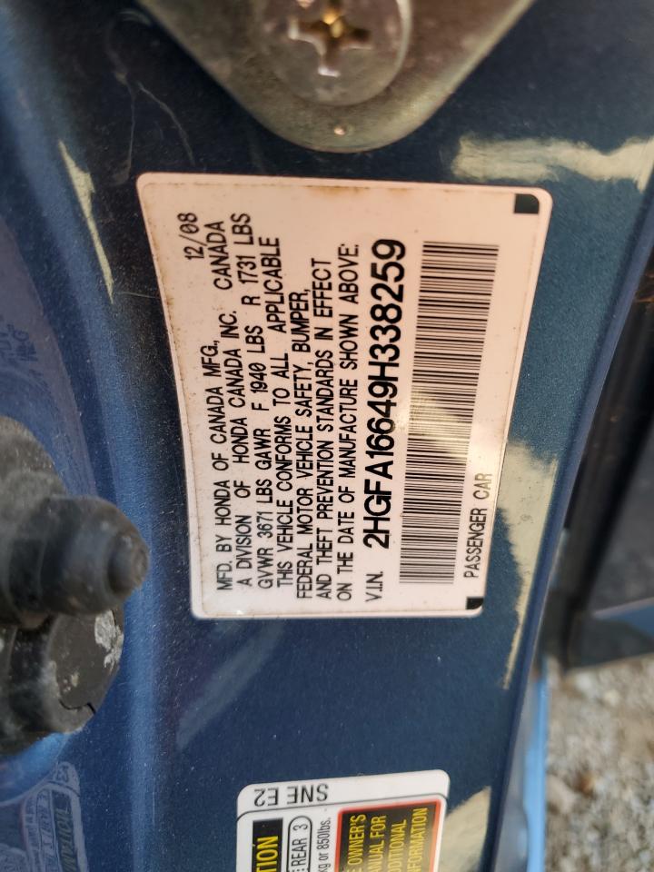 2HGFA16649H338259 2009 Honda Civic Lx-S