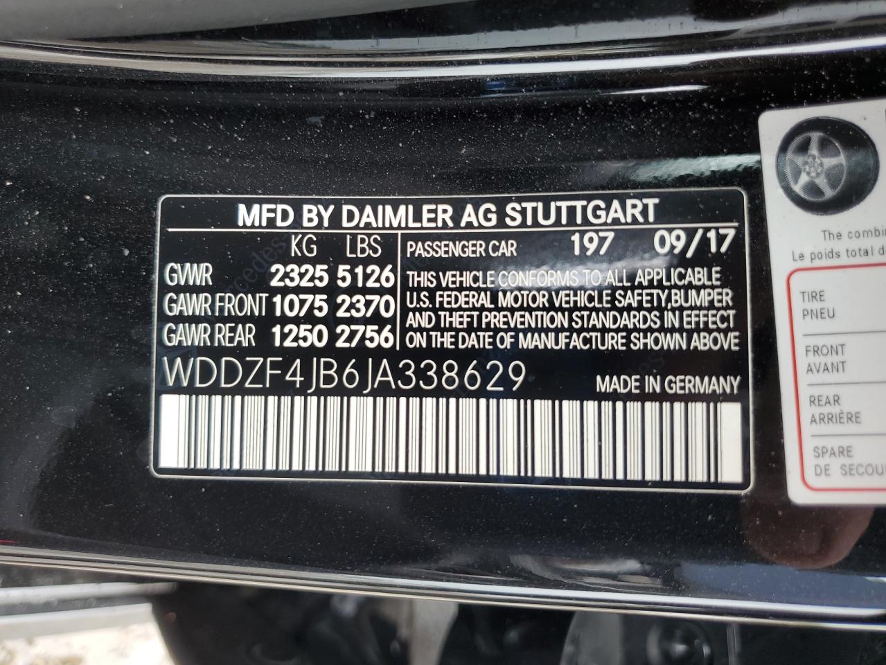 WDDZF4JB6JA338629 2018 Mercedes-Benz E 300