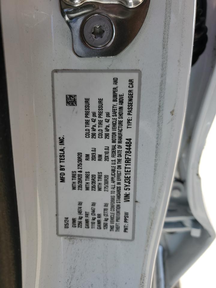 5YJ3E1ET1RF784484 2024 Tesla Model 3