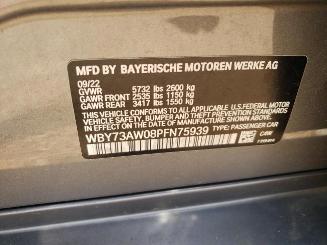 2023 BMW I4 Edrive 40 VIN: WBY73AW08PFN75939 Lot: 56928064