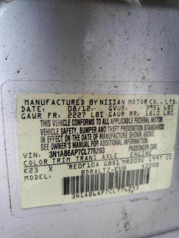 2012 Nissan Sentra 2.0 VIN: 3N1AB6AP7CL776293 Lot: 58334184