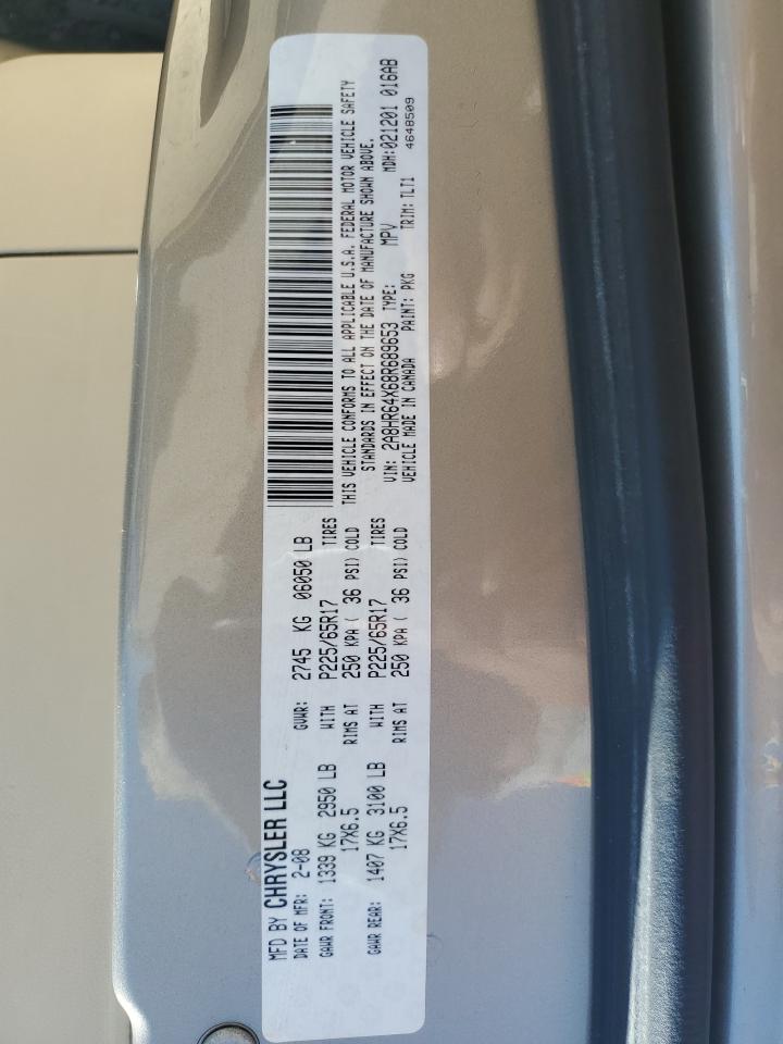 2A8HR64X68R689653 2008 Chrysler Town & Country Limited