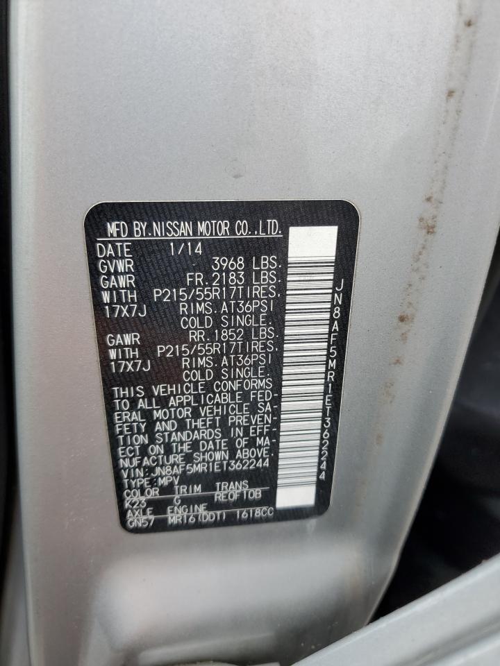 JN8AF5MR1ET362244 2014 Nissan Juke S