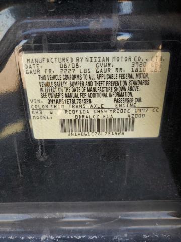 2008 Nissan Sentra 2.0 VIN: 3N1AB61E78L751528 Lot: 60517264