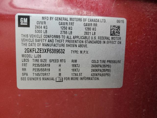 2015 GMC Terrain Denali VIN: 2GKFLZE3XF6389632 Lot: 59359894