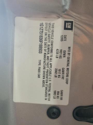 2006 Chevrolet Malibu Lt VIN: 1G1ZT51836F188933 Lot: 58244364