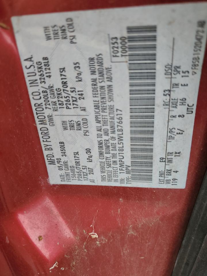 1FMPU18L5WLB76617 1998 Ford Expedition