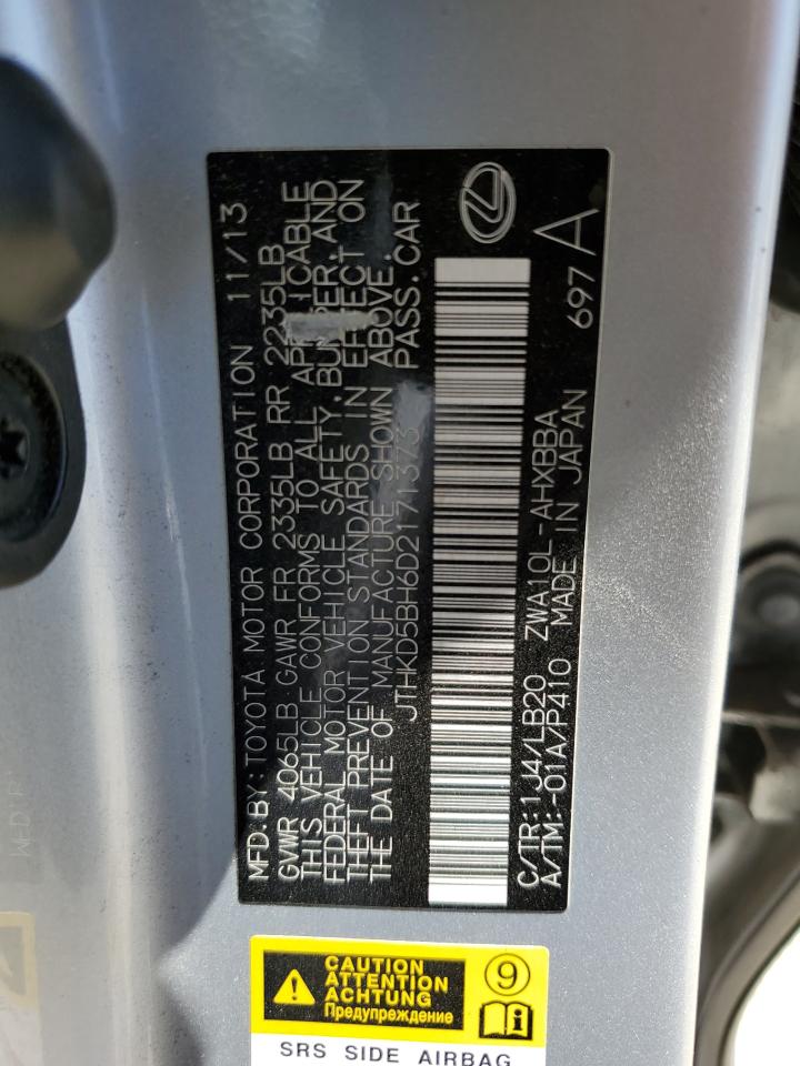 JTHKD5BH6D2171373 2013 Lexus Ct 200