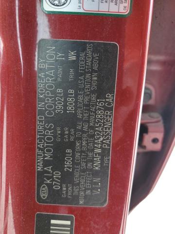 2010 Kia Forte Sx VIN: KNAFW4A32A5288761 Lot: 59624134