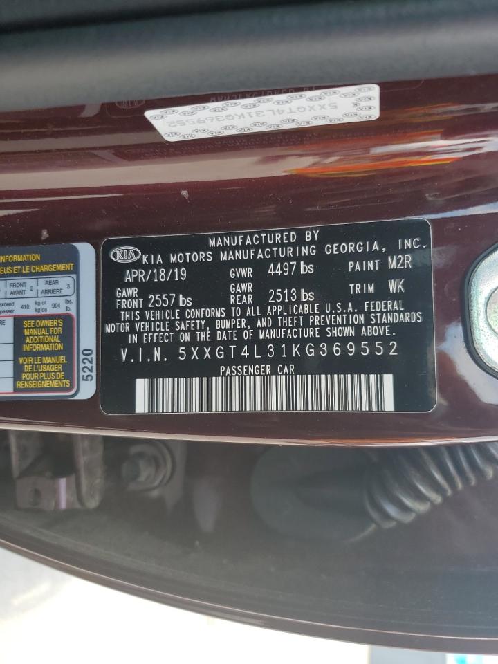 5XXGT4L31KG369552 2019 Kia Optima Lx