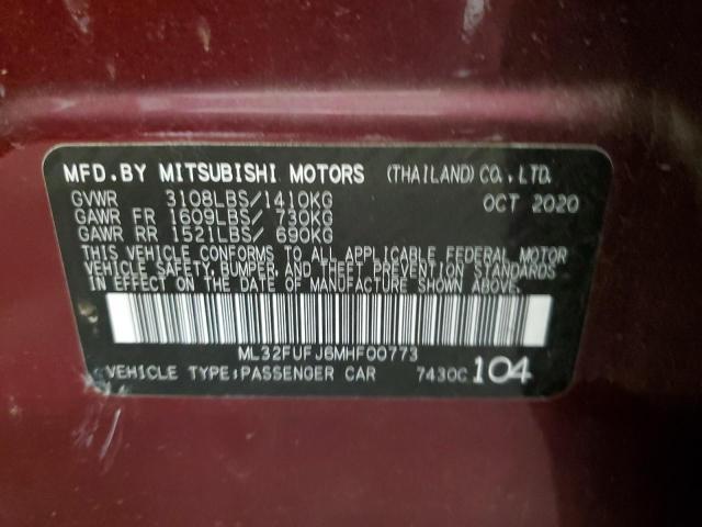 2021 Mitsubishi Mirage G4 Es VIN: ML32FUFJ6MHF00773 Lot: 57293754
