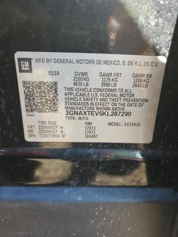 2019 Chevrolet Equinox Lt VIN: 3GNAXTEV5KL287290 Lot: 59018634