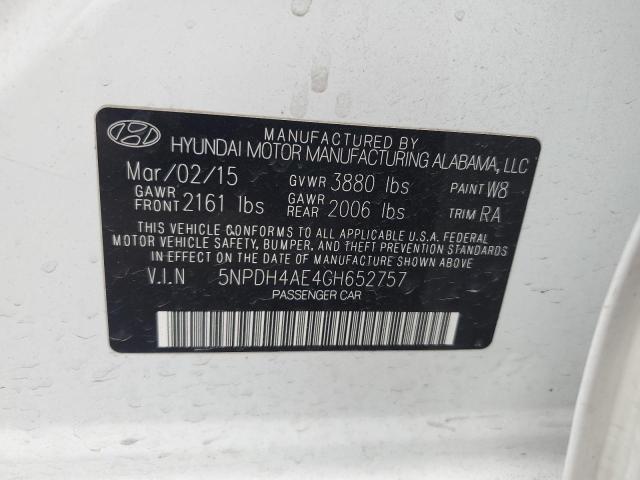 5NPDH4AE4GH652757 2016 HYUNDAI ELANTRA - Image 12